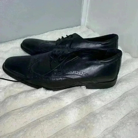 Rockport Adiprene By Adidas Mens Oxford Shoes Black Leather Wingtip Men’s 9.5 - Picture 13 of 15